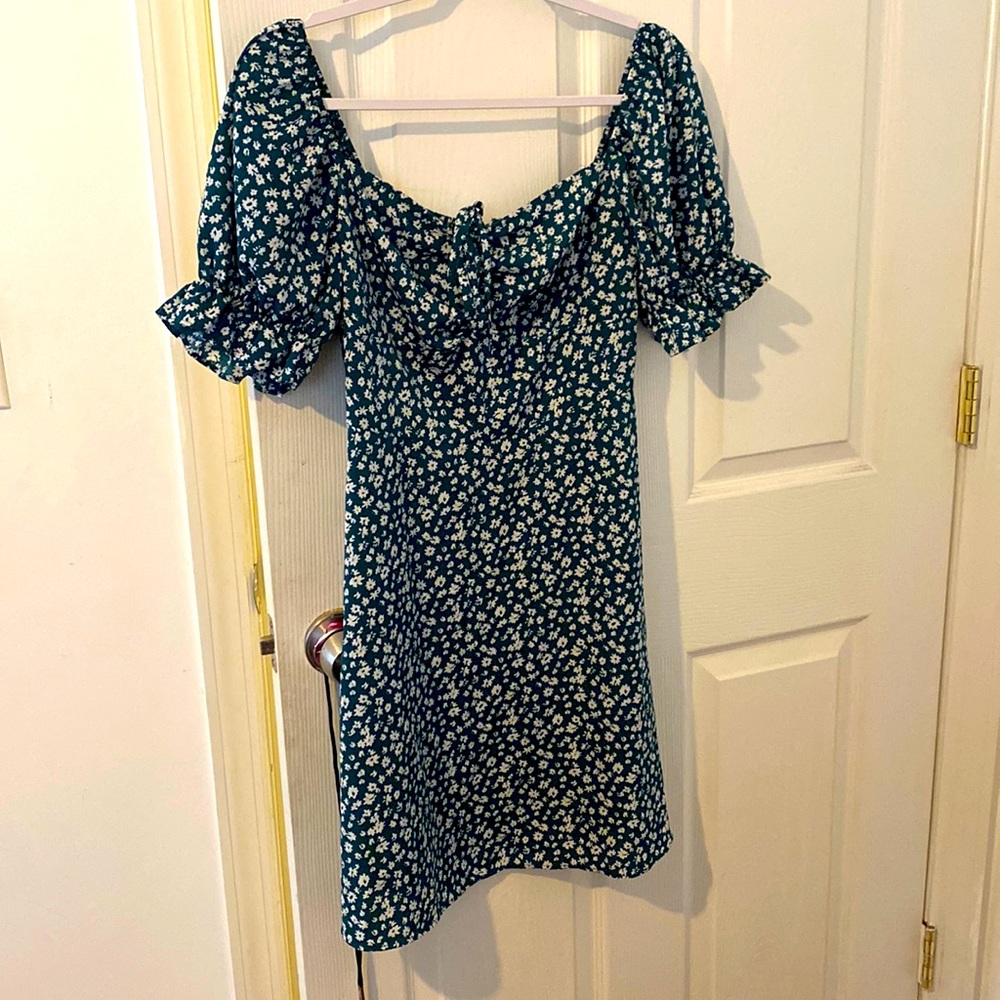 Green floral dress